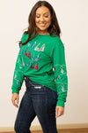 Fa La La Sequins Green Sweater - Maple Row Boutique