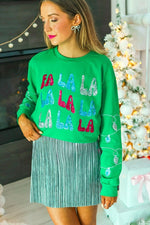 Fa La La Sequins Green Sweater - Maple Row Boutique