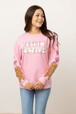 Feelin Festive Pink Sweater - Maple Row Boutique