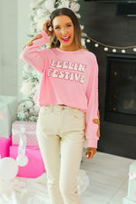 Feelin Festive Pink Sweater - Maple Row Boutique