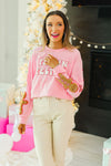 Feelin Festive Pink Sweater - Maple Row Boutique