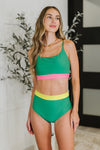 Fiji Color Block Swim Top - Maple Row Boutique