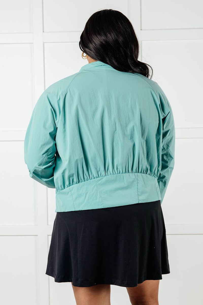 Fit Happens Nylon Tennis Jacket in Tidal Wave - Maple Row Boutique