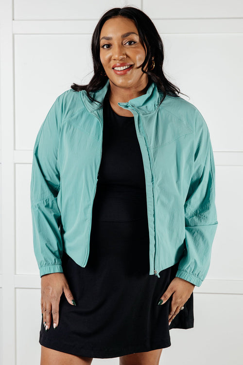 Fit Happens Nylon Tennis Jacket in Tidal Wave - Maple Row Boutique