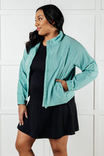 Fit Happens Nylon Tennis Jacket in Tidal Wave - Maple Row Boutique