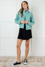 Fit Happens Nylon Tennis Jacket in Tidal Wave - Maple Row Boutique