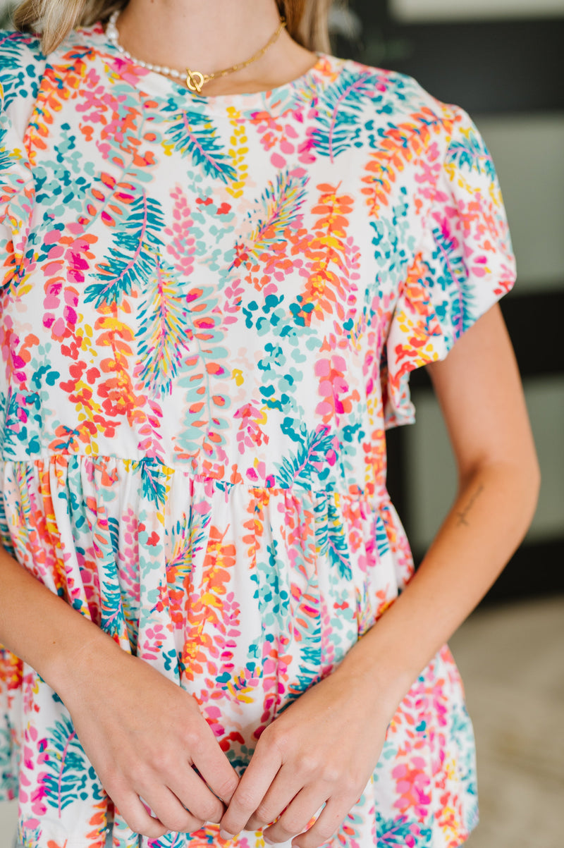 Flirt Alert Flutter Sleeve Top in Ivory - Maple Row Boutique