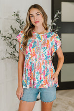 Flirt Alert Flutter Sleeve Top in Ivory - Maple Row Boutique