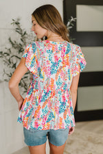 Flirt Alert Flutter Sleeve Top in Ivory - Maple Row Boutique