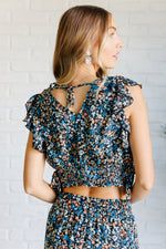 Flutter of Florals V-Neck Crop and Skirt Set - Maple Row Boutique 