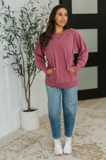 For the Experience Relaxed Pullover in Cabernet - Maple Row Boutique