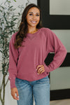 For the Experience Relaxed Pullover in Cabernet - Maple Row Boutique