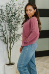 For the Experience Relaxed Pullover in Cabernet - Maple Row Boutique