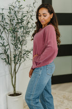 For the Experience Relaxed Pullover in Cabernet - Maple Row Boutique