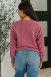 For the Experience Relaxed Pullover in Cabernet - Maple Row Boutique