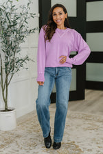 For the Experience Relaxed Pullover in Lavender - Maple Row Boutique