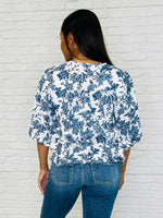 Frill Me With Sunshine in Ivory and Navy - Maple Row Boutique
