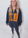 TENN Sweatshirt Cardigan in Black Preorder - Maple Row Boutique
