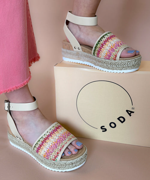 Reba Sandal in Pink Multi - Maple Row Boutique 