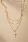 18K Stainless Steal Tarnish Free Cross Necklace Preorder - Maple Row Boutique