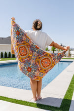 Luxury Beach Towel in Boho Medallions - Maple Row Boutique 