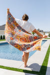 Luxury Beach Towel in Boho Medallions - Maple Row Boutique 