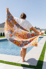 Luxury Beach Towel in Boho Medallions - Maple Row Boutique 