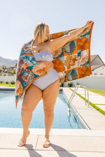 Luxury Beach Towel in Block Floral - Maple Row Boutique 