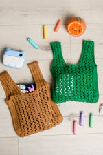 Girls Day Open Weave Bag in Tan - Maple Row Boutique