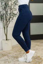 Giving the Run Around Joggers in Navy - Maple Row Boutique