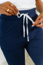 Giving the Run Around Joggers in Navy - Maple Row Boutique