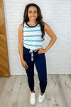 Giving the Run Around Joggers in Navy - Maple Row Boutique