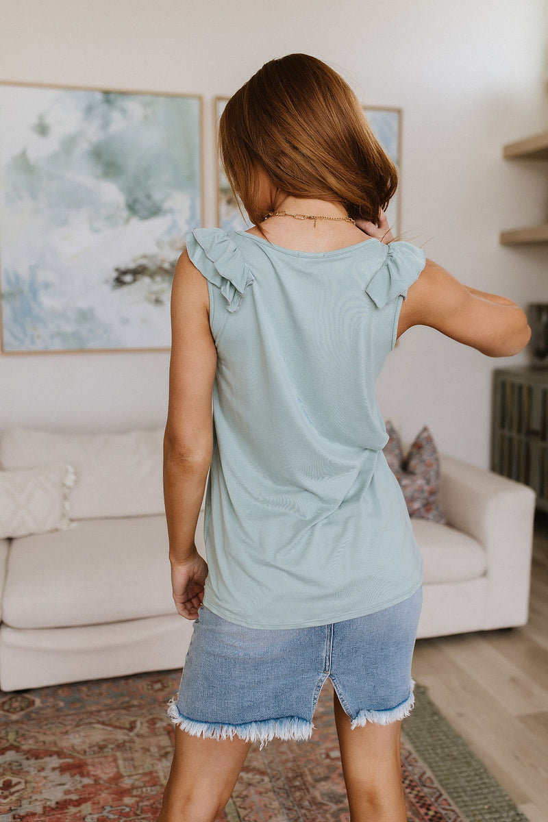 Good For You Ruffle Detail Tank - Maple Row Boutique