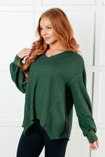 Good Things Are Coming V-Neck Top in Green - Maple Row Boutique