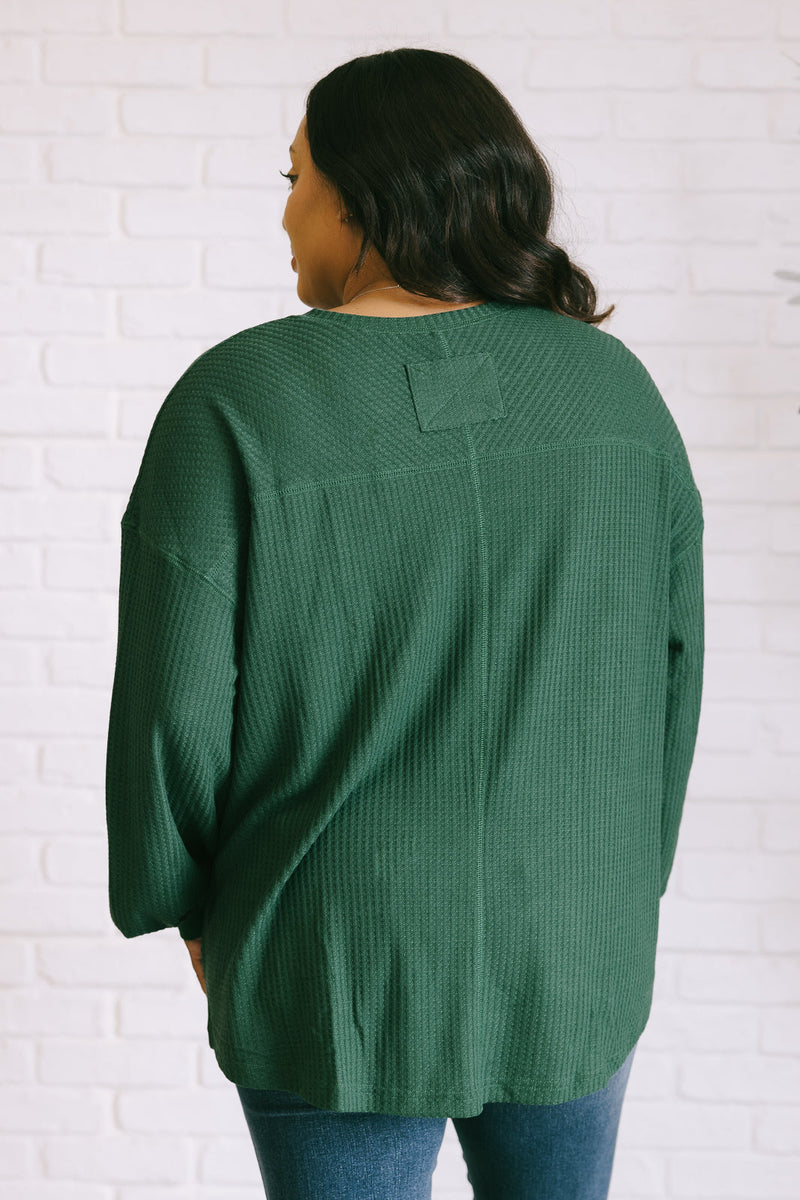 Good Things Are Coming V-Neck Top in Green - Maple Row Boutique