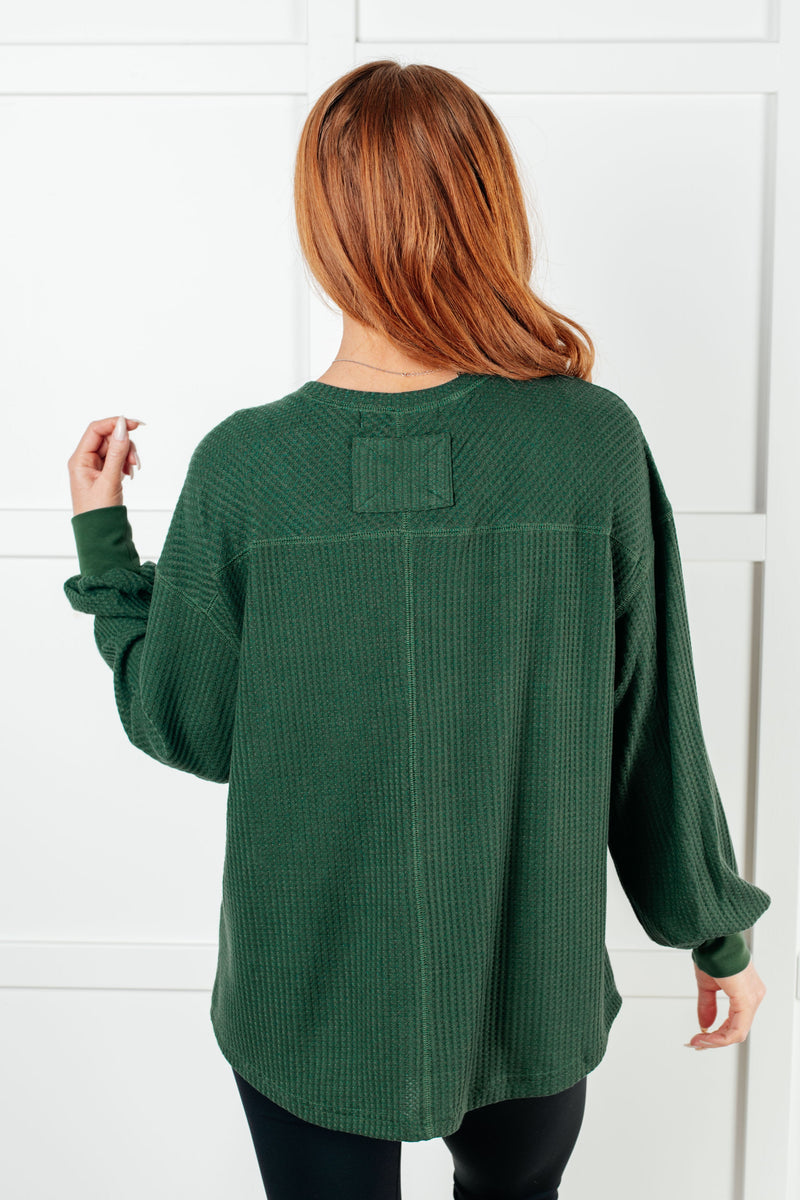 Good Things Are Coming V-Neck Top in Green - Maple Row Boutique