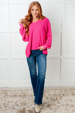 Good Things Are Coming V-Neck Top in Pink - Maple Row Boutique