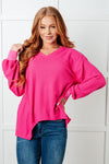 Good Things Are Coming V-Neck Top in Pink - Maple Row Boutique
