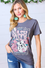 Grey Cotton NASHVILLE Tennessee Graphic Tee - Maple Row Boutique 