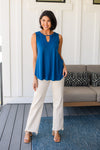 Greater than Great Keyhole Detail Tank in Teal - Maple Row Boutique
