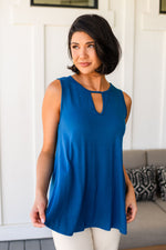 Greater than Great Keyhole Detail Tank in Teal - Maple Row Boutique