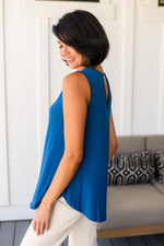 Greater than Great Keyhole Detail Tank in Teal - Maple Row Boutique
