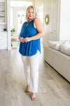 Greater than Great Keyhole Detail Tank in Teal - Maple Row Boutique