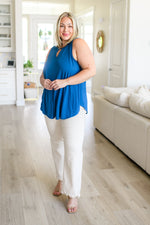 Greater than Great Keyhole Detail Tank in Teal - Maple Row Boutique