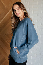 Hands Down Favorite Sweatshirt in Dusty Blue - Maple Row Boutique 