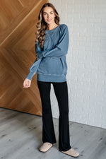 Hands Down Favorite Sweatshirt in Dusty Blue - Maple Row Boutique 