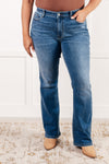 Hannah Mid Rise Thermal Bootcut Jeans - Maple Row Boutique