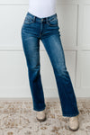 Hannah Mid Rise Thermal Bootcut Jeans - Maple Row Boutique