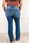 Hannah Mid Rise Thermal Bootcut Jeans - Maple Row Boutique