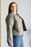 Hear Me Out Lightweight Puffer Jacket in Olive - Maple Row Boutique